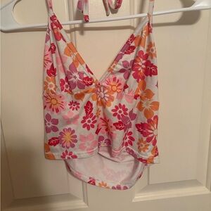 ROMWE Pink and Orange Floral Camisole